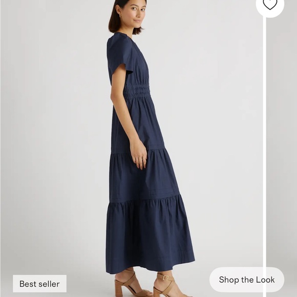 Quince Navy Tiered Maxi Dress - Picture 3 of 16